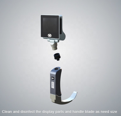 360 grados toda la vista LCD médico rígido video laringoscopio conjunto batería recargable