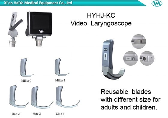 Emergencia de acero inoxidable médica ICU de la anestesia de la cuchilla del laringoscopio 316 video reutilizables